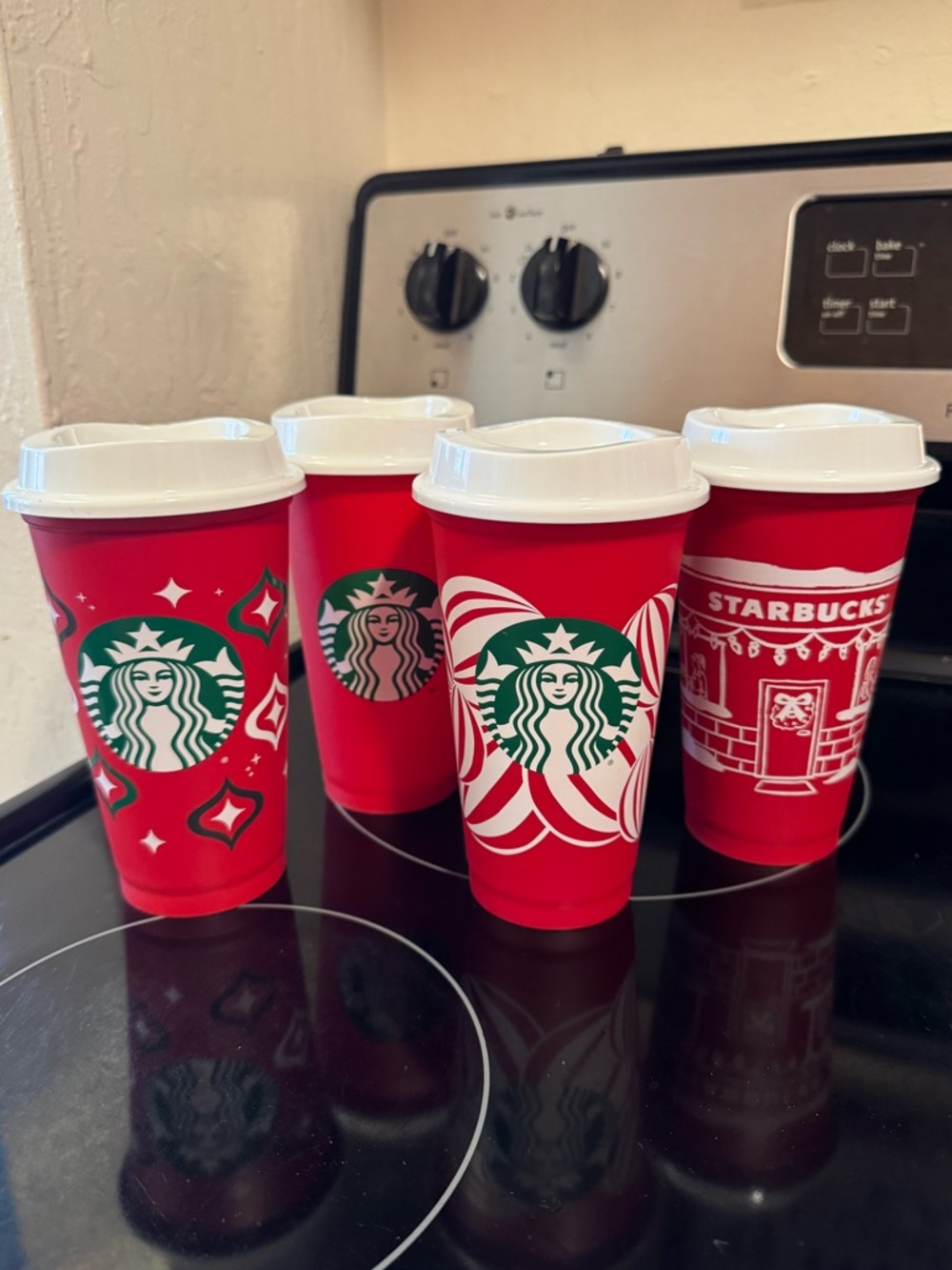 Starbucks Red Holiday Reusable Cups - Set of 4